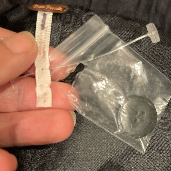 NEW Free People Faux Leather Black Buttons Fly Wide Leg Pants.Size S - Picture 12 of 16